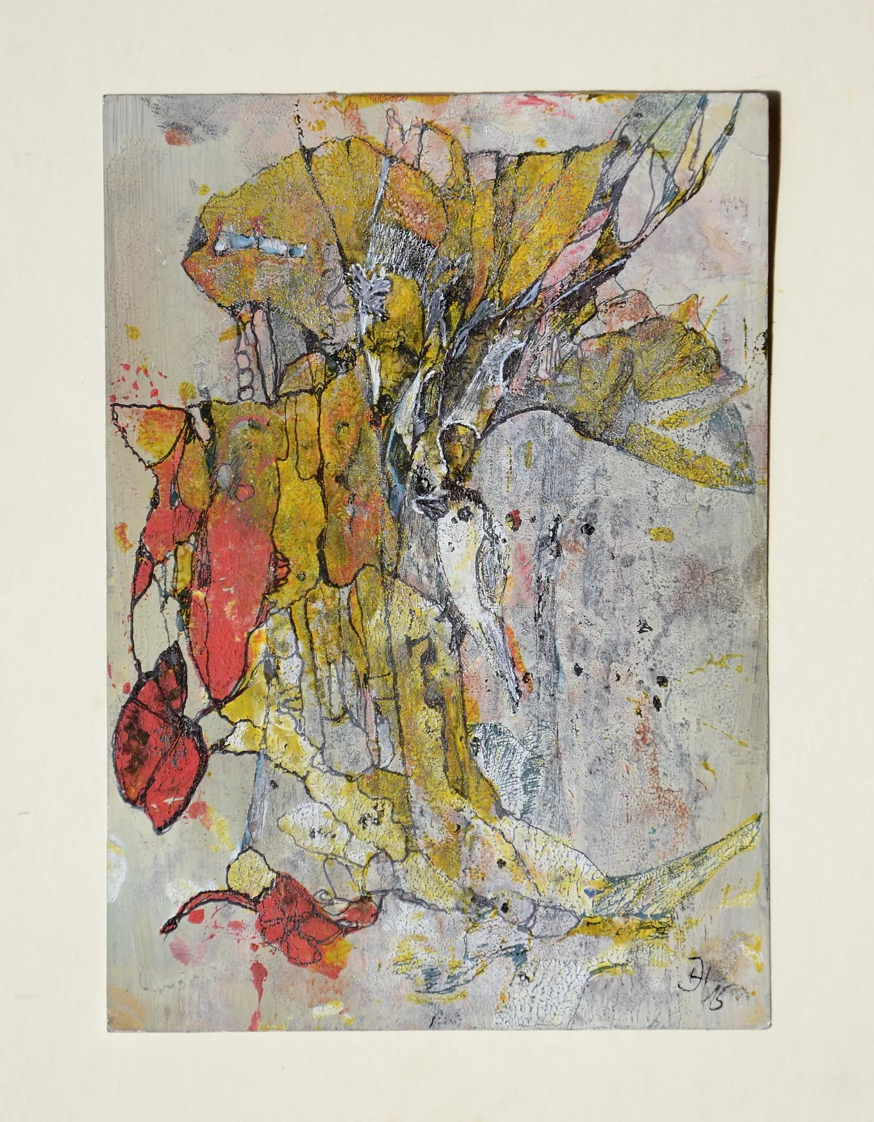 kleiner vogel,,10,5x 15 cm,acryl ,tusche auf papier,2015